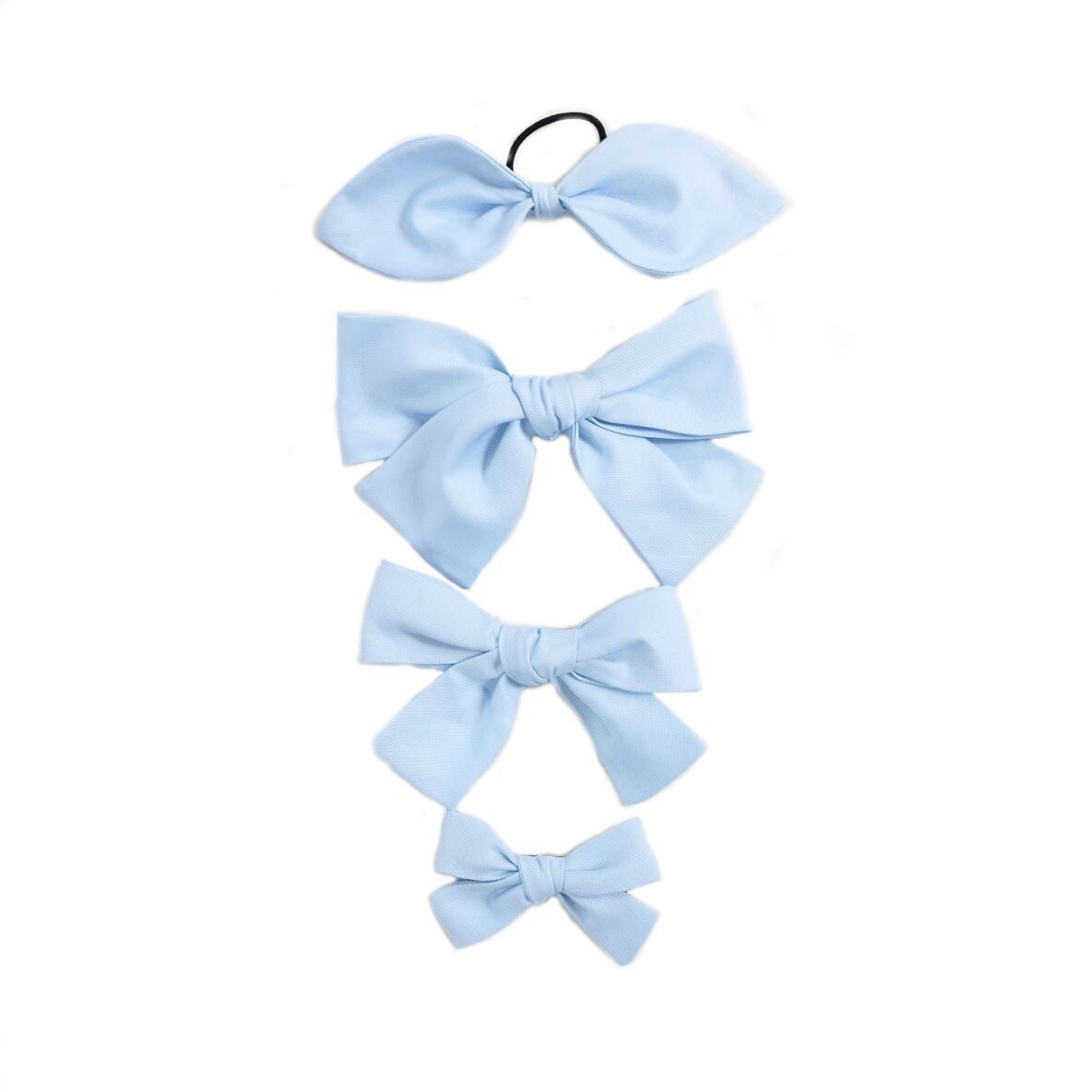 Handtied Hairbows Ice Cream Shop Blue Oxford (Sm, Med)