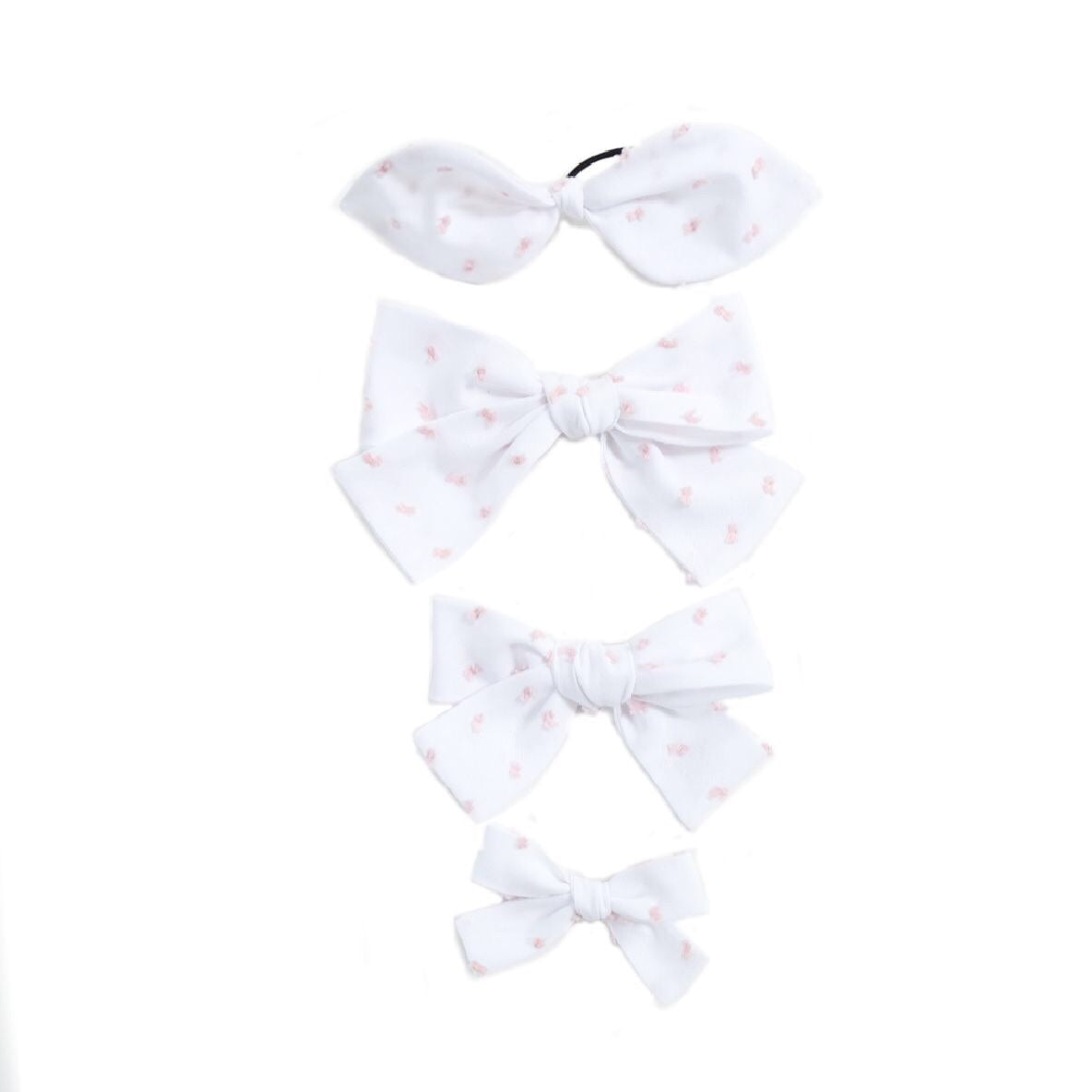 Handtied Hairbows Sweet Pea Plumeti Pink (Sm, Lg)