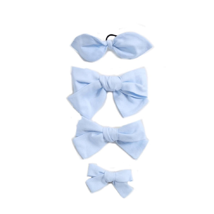 Handtied Hairbows Sweet Pea Blue Oxford (Sm, Lg)