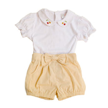 Cheery Cherry Sunshine Stripe Frannie Bow Shorts (4T,6,7)