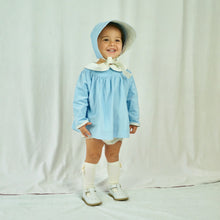Baby Girl Bonnet- Petite Fleur/Blue Corduroy