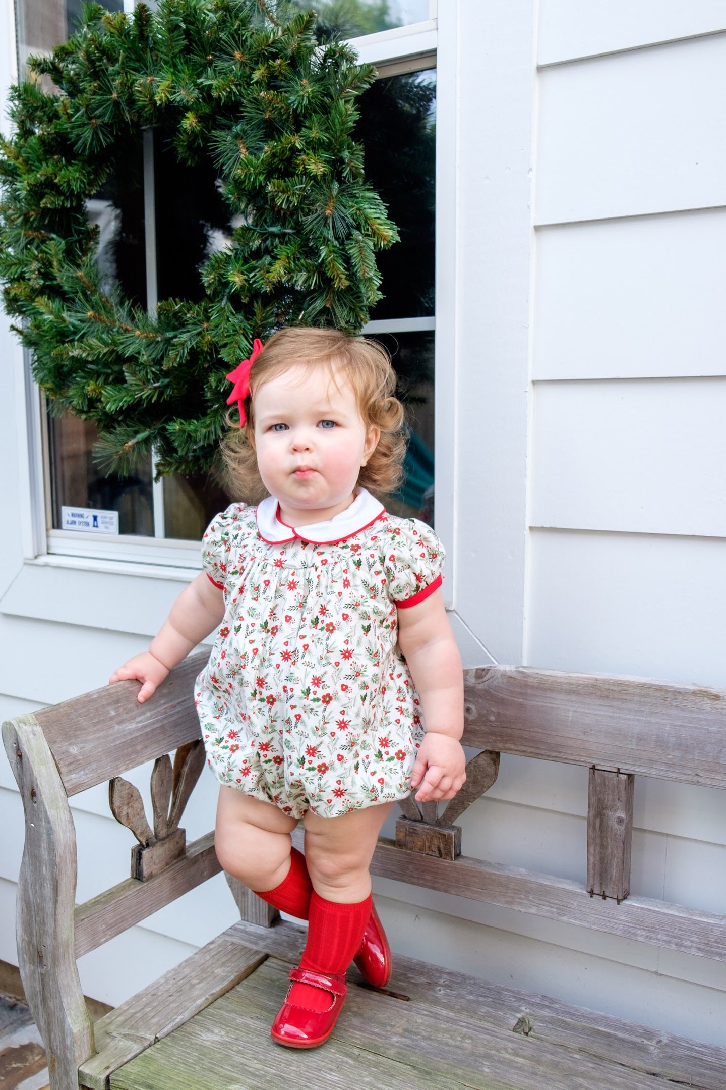 Holly Jolly Floral and Corduroy Jane Bubble (12m-24m)