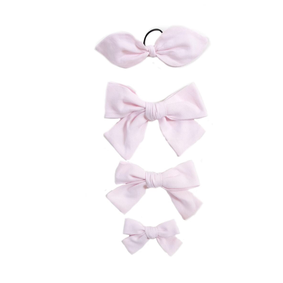 Handtied Hairbows Sweet Pea Light Pink Oxford (Sm)
