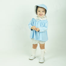 Baby Girl Bonnet- Petite Fleur/Blue Corduroy