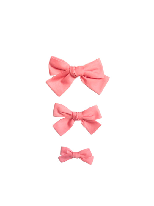 Coral Pique Hand-Tied Hairbow (Medium, Large)