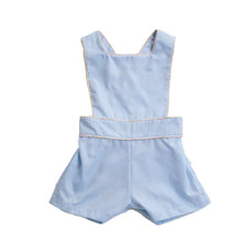 Ice Cream Shop Sutton Sunsuit in Blue Oxford with Multistripe Piping (12m-4T)